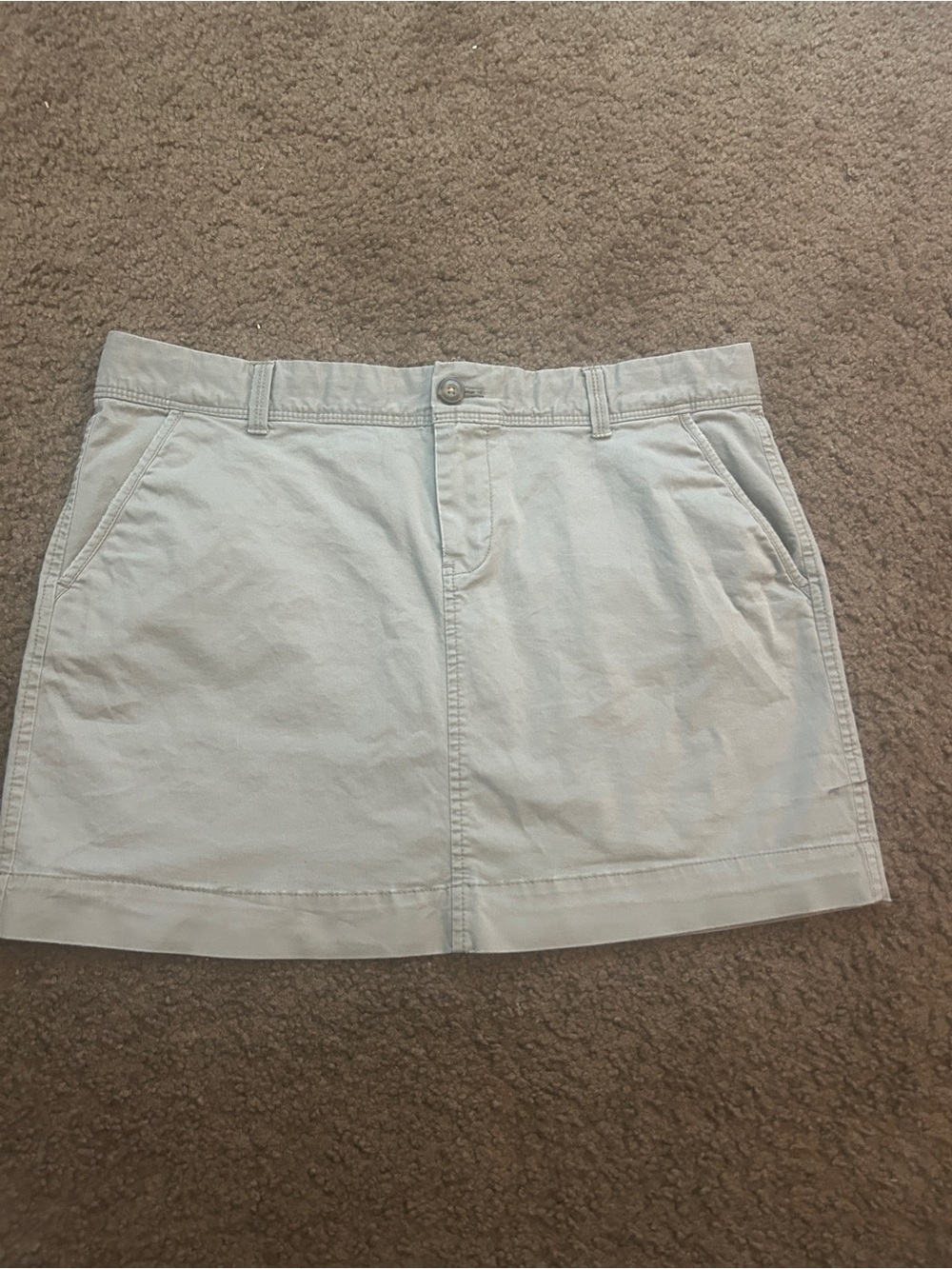 Old Navy White Mini Skirt with Gray Lining and Pink Trim
